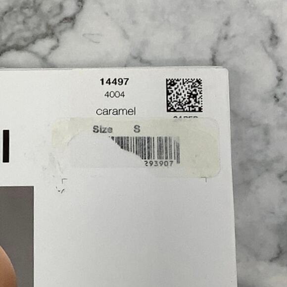 Wolford Womens Size Small Caramel Pure 10 Tights Ultra Sheer Bonded Seam D8-2 - Picture 7 of 8